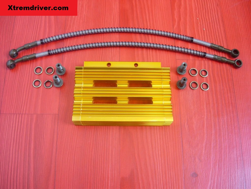 Radiateur aluminium jaune anodisé CNC Dirt Bike 